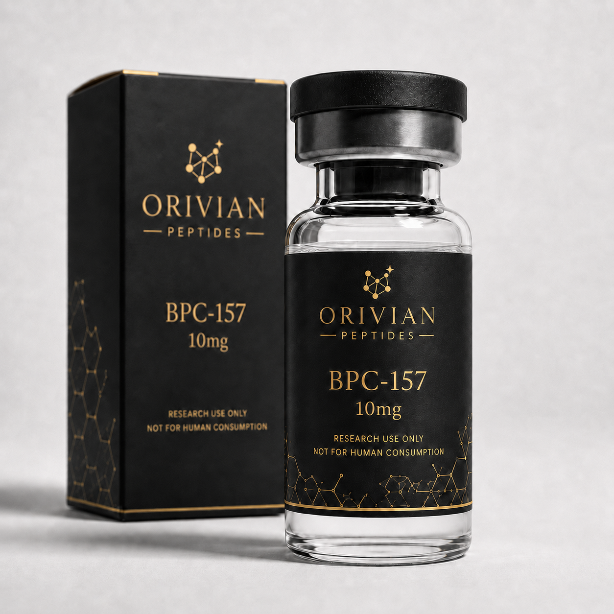 BPC-157 10mg research peptide by Orivian Peptides