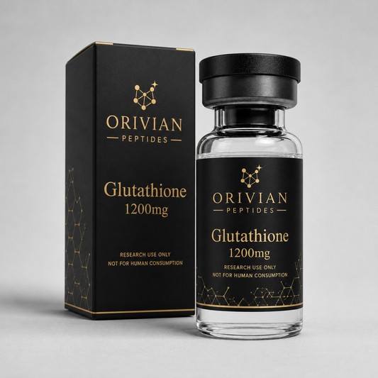 Glutathione 1200mg research vial with Orivian Peptides branding